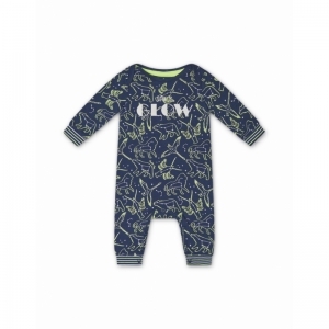 Baby Jumpsuit ls Indigo + aop