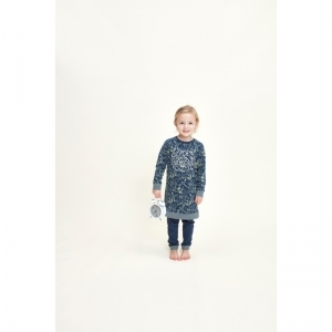 Girls long pullover set ls Indigo + aop