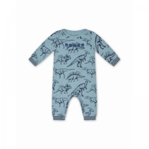 Boys Baby Jumpsuit ls Fade blue + aop