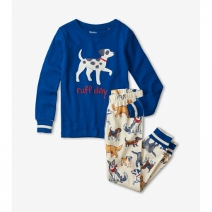 Blue Pups Pyjama Sodalite blue