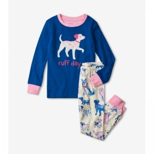 Pink Pups Pyjama sodalite blue