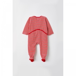 Babypyjama velours,Woody kerst 966 wit-rood ge