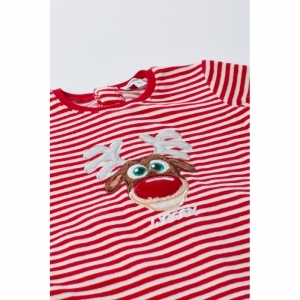 Babypyjama velours,Woody kerst 966 wit-rood ge