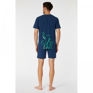 Unisex pyjama, korte mouwen 874 marine blau