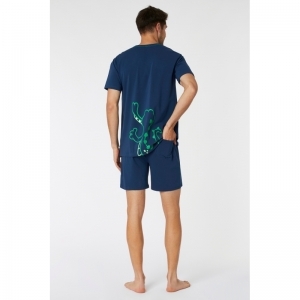 Unisex pyjama, korte mouwen 874 marine blau