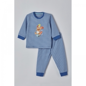 Babypyjama, lange mouwen 980 wit-blauw g