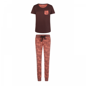 Women pyjamas Brown+blushed t