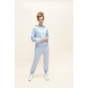 Women jogging set with hood Blue