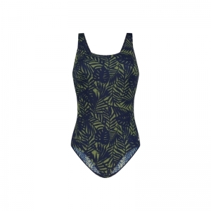 Pool swimsuit soft cup palm leaves