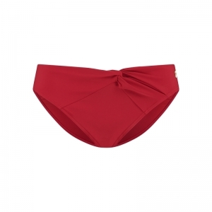 Knot bikini brief sunset red