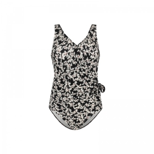 V-neck swimsuit chic florals