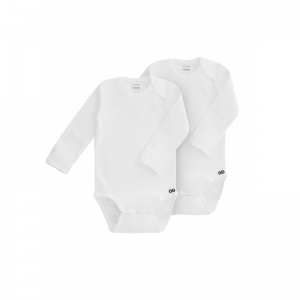 Baby body lange mouw, duopack 100 wit