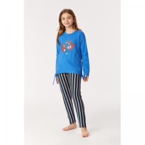 Meisjes pyjama, lange mouwen 832 blauw