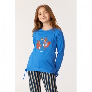 Meisjes pyjama, lange mouwen 832 blauw