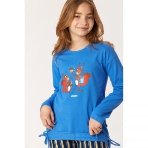 Meisjes pyjama, lange mouwen 832 blauw