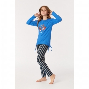 Meisjes pyjama, lange mouwen 832 blauw