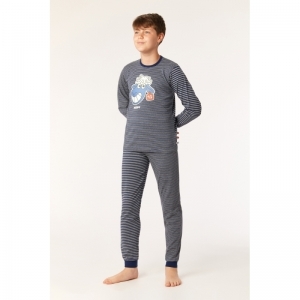 Jongens pyjama, lange mouwen 929 donkerblauw