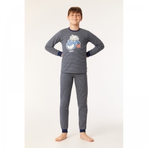 Jongens pyjama, lange mouwen 929 donkerblauw