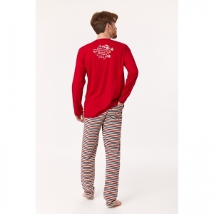 Heren pyjama, lange mouwen 485 rood