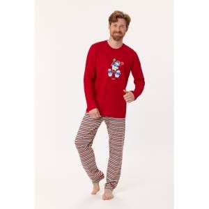 Heren pyjama, lange mouwen 485 rood