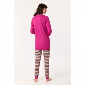 Damespyjama, lange mouwen 467 fuchsia