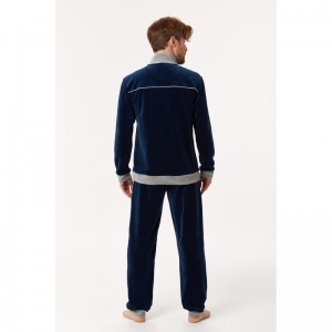 Heren homewear in velours 883 donkerblauw