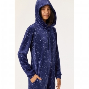 Onesie in velours 973 donkerblauw