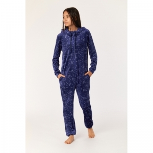 Onesie in velours 973 donkerblauw