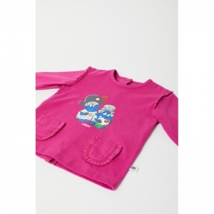 Baby meisjespyjama, lange mouw 467 fuchsia