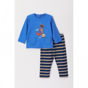 Baby meisjespyjama, lange mouw 832 blauw