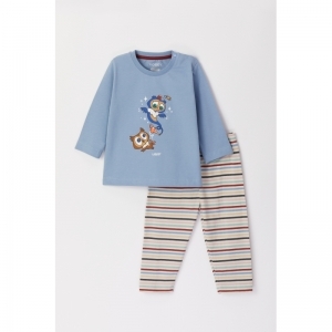 Baby pyjama, lange mouw 819 denimblauw