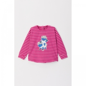 Baby meisjespyjama, lange mouw 926 fuchsia-wit