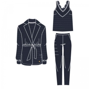 Dames homewear set 863 donkerblauw