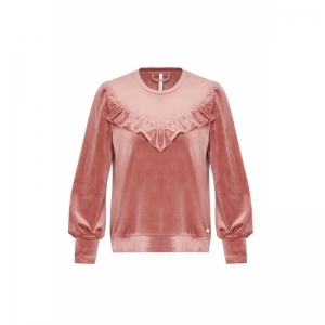 Dames homewear in velours 456 oudroze