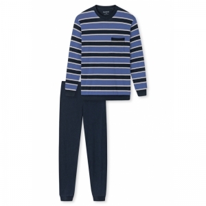 Herenpyjama, lange mouwen 816 jeansblau