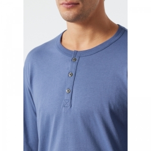 Herenpyjama, lange mouwen 816 jeansblau