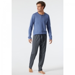 Herenpyjama, lange mouwen 816 jeansblau