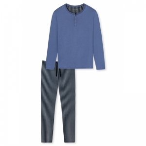 Herenpyjama, lange mouwen 816 jeansblau