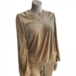 Dames homewear in velours 231 camelbruin