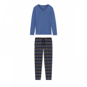 Herenpyjama, lange mouwen 816 jeansblau