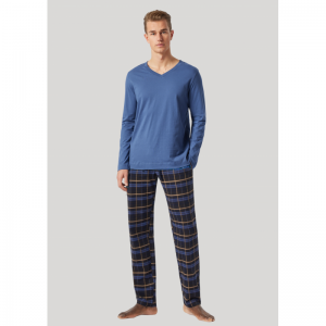 Herenpyjama, lange mouwen 816 jeansblau