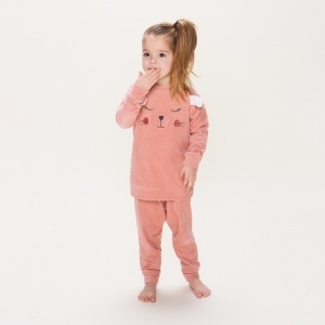 Girls velours set old pink