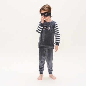 Boys velours set Dark grey