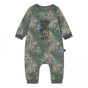 Baby jumpsuit longsleeve Smokey green