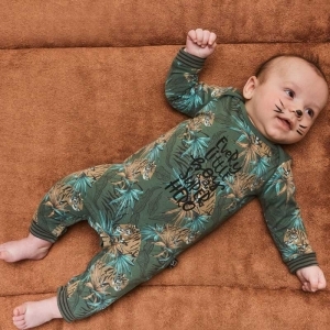 Baby jumpsuit longsleeve Smokey green