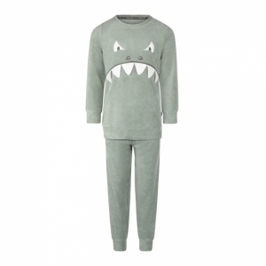 Boys velours set Smokey green