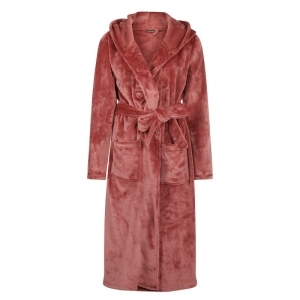 Women long bathrobe Dark red