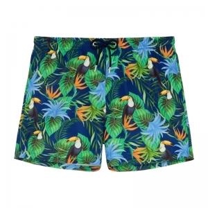 Beach Boxer - Toucan P0RA Navy print