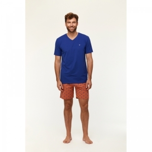 Herenpyjama, korte mouwen 856 blauw