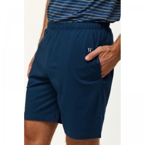 Herenpyjama, korte mouwen 943 blauw gestr